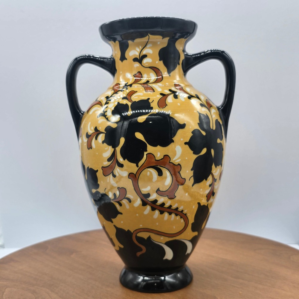 Regina Gouda Holland 224 Pottery Vase‎ Hand Painted Dutch Art Nouveau 10.5in